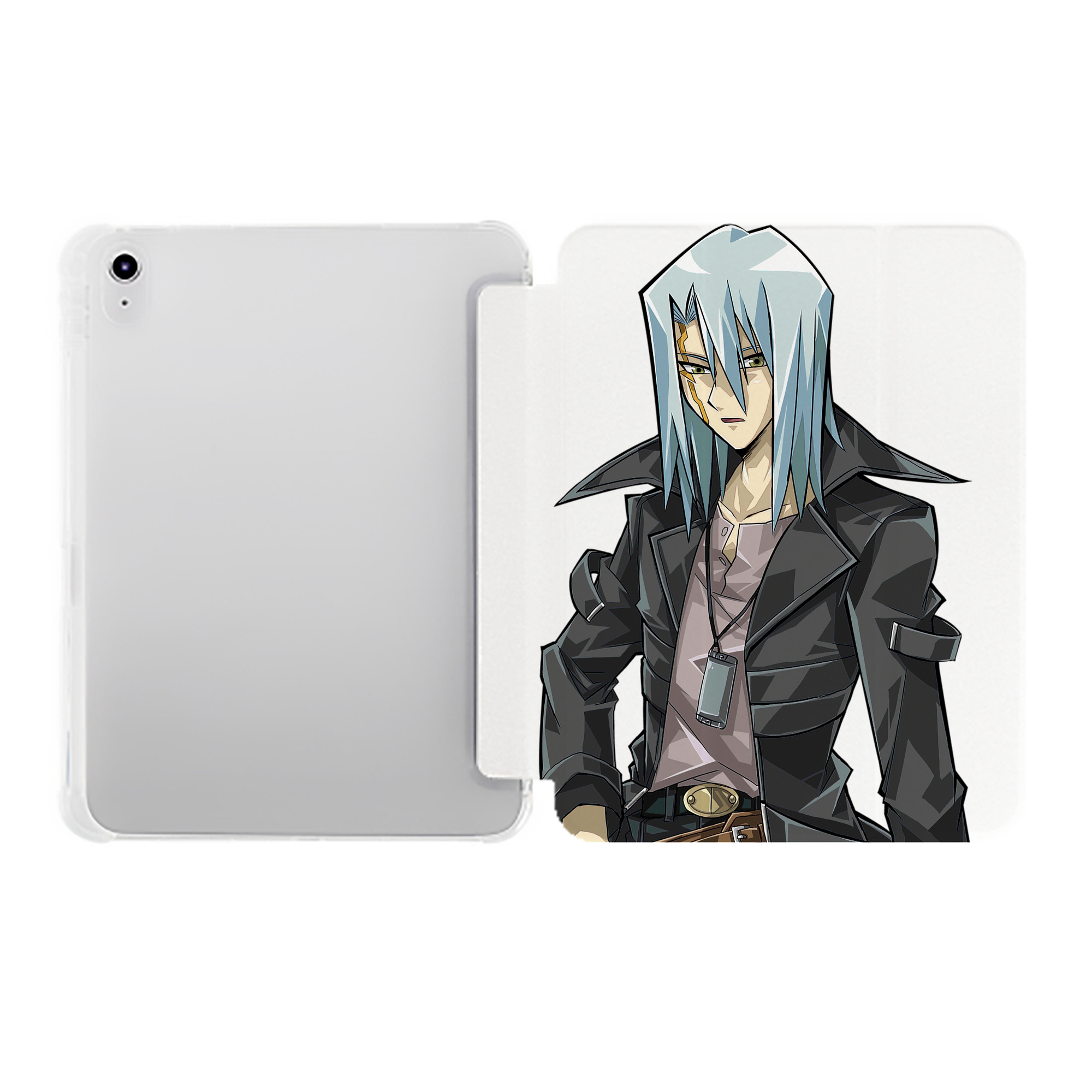 （画像用） 遊☆戯☆王 Yu-Gi-Oh! IPad ケース ペン収納付き 三つ折りスタンド PUレザー×シリコン 対応機種9.5/10.5/10.9インチ